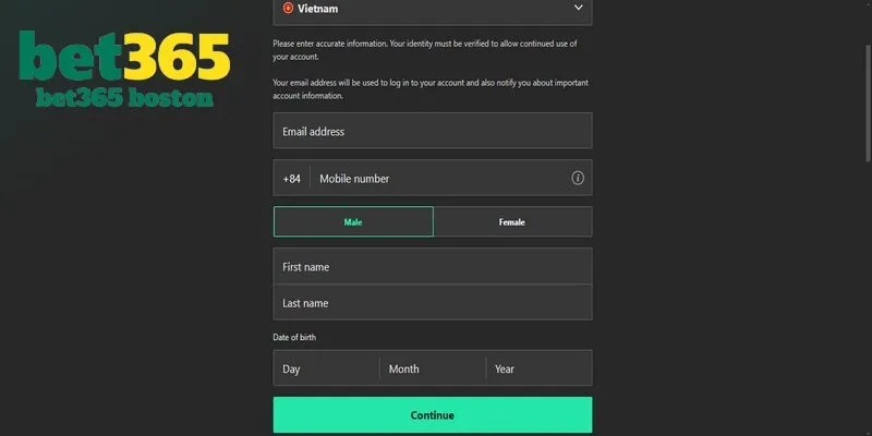 Cung cấp thông tin đăng ký Bet365